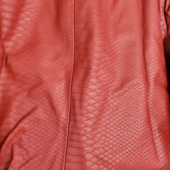 Women's Cropped Faux Leather Blazer - Ava & Viv Brown XXL/17 - Picture 6 of 7